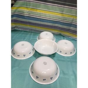 Correlle White Blue Cereal Bowls set of 5